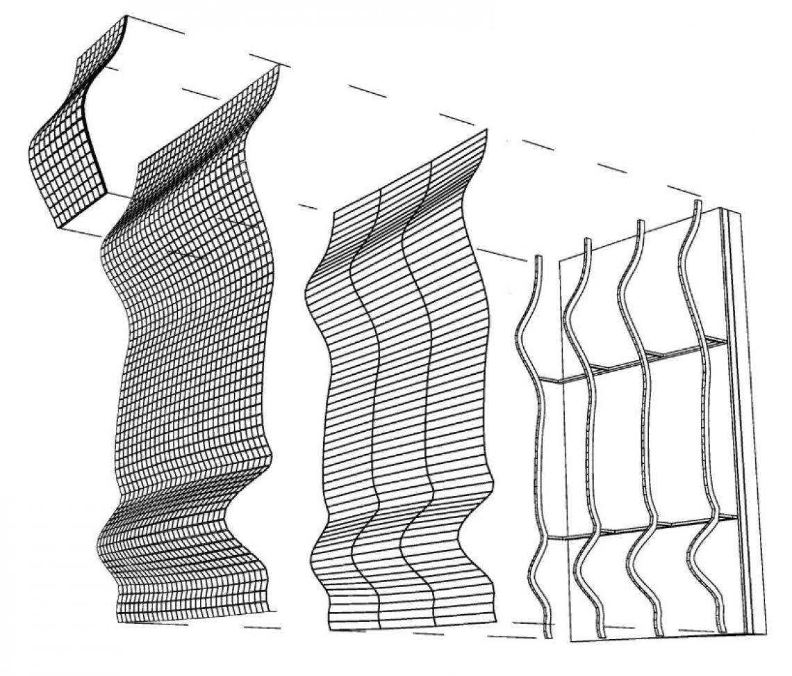 Axonometric projection of façade system © RFR Museum of Roman Culture