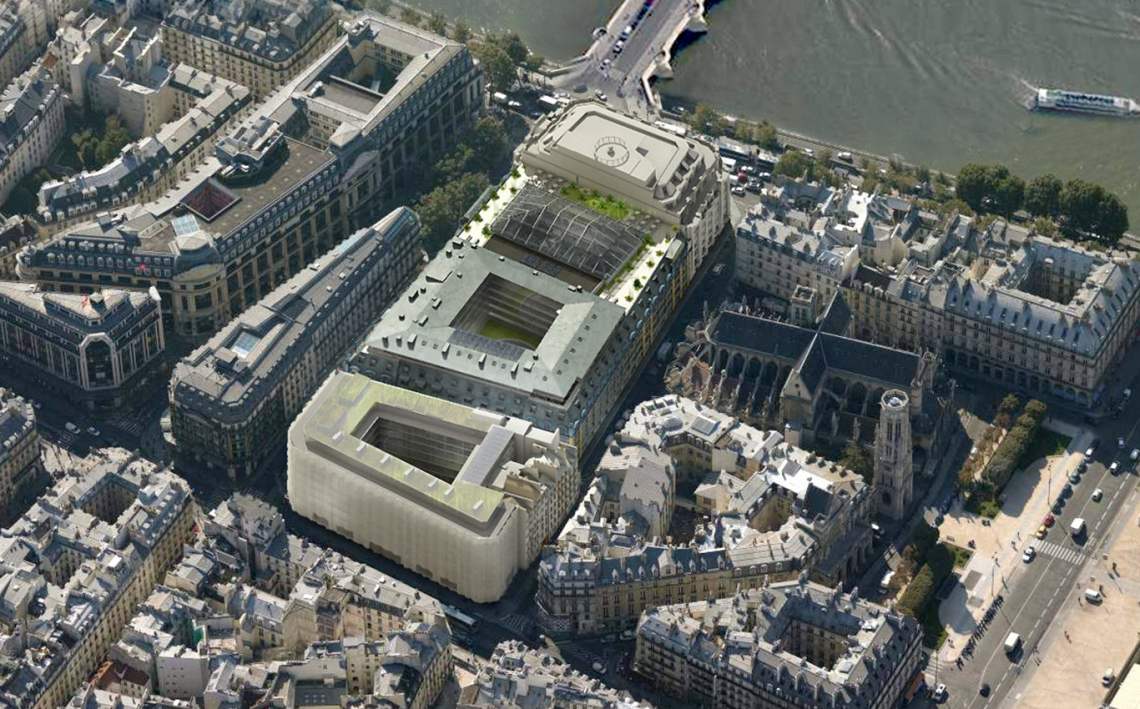 Vue aérienne Samaritaine © SANAA LA SAMARITAINE vue ensemble projet