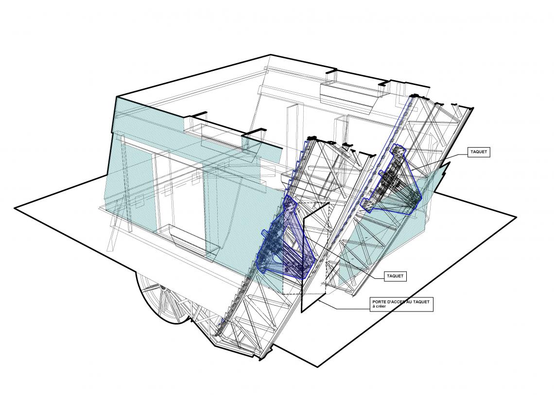 Proposals of shaft façades © RFR North lift of the Eiffel Tower: shaft façades