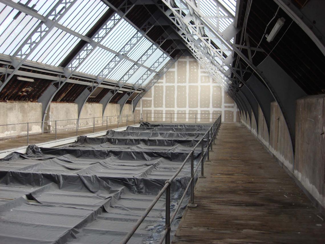 Etudes charpente verrière en chantier © RFR Musée des Beaux-Arts de Nantes verrière en chantier