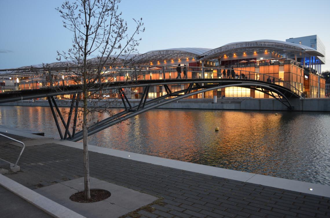 Building Lyon Confluence footbridge