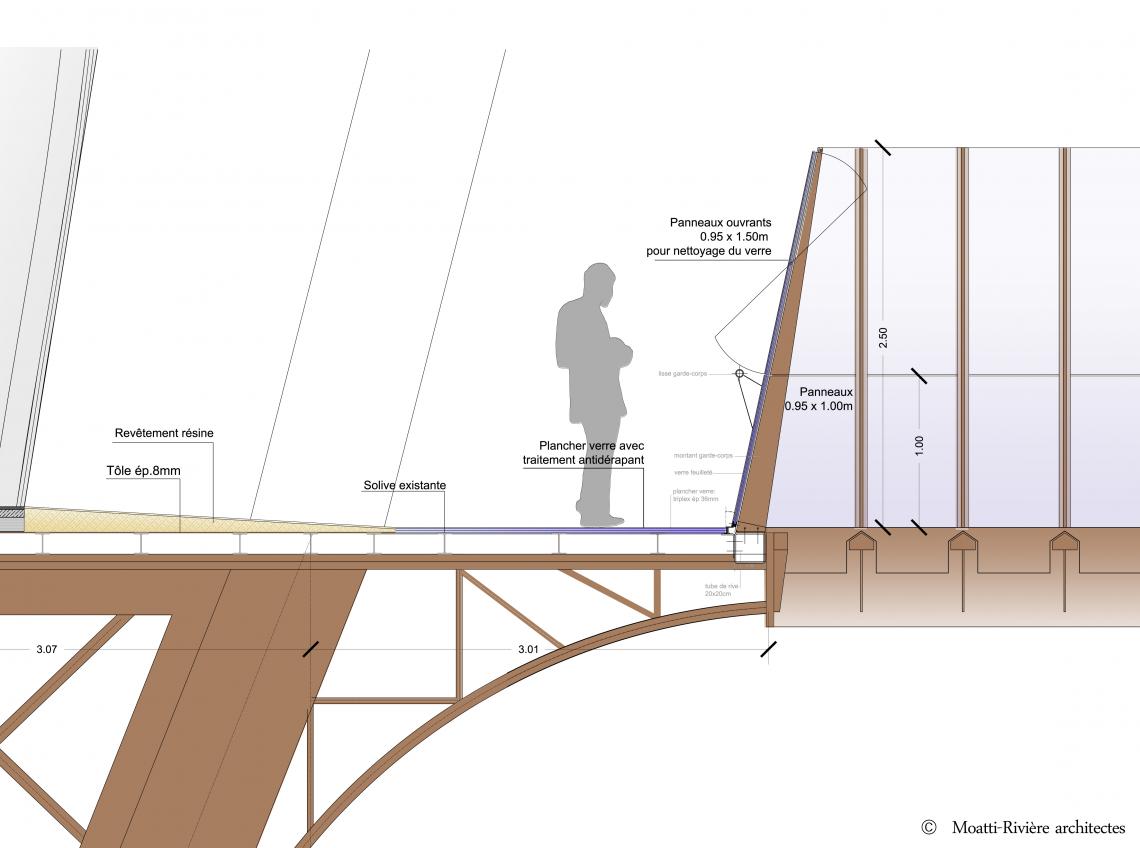 © RFR Cross-section of first floor of the Eiffel Tower