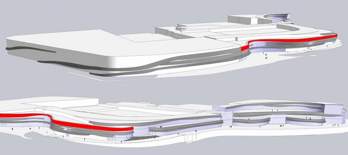 Studies of ribbons © RFR CAP 3000 Shopping Centre, Nice