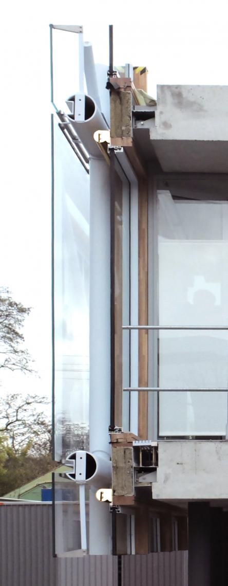 Detail of timber prototype façade © RFR Maison des Avocats RPBW