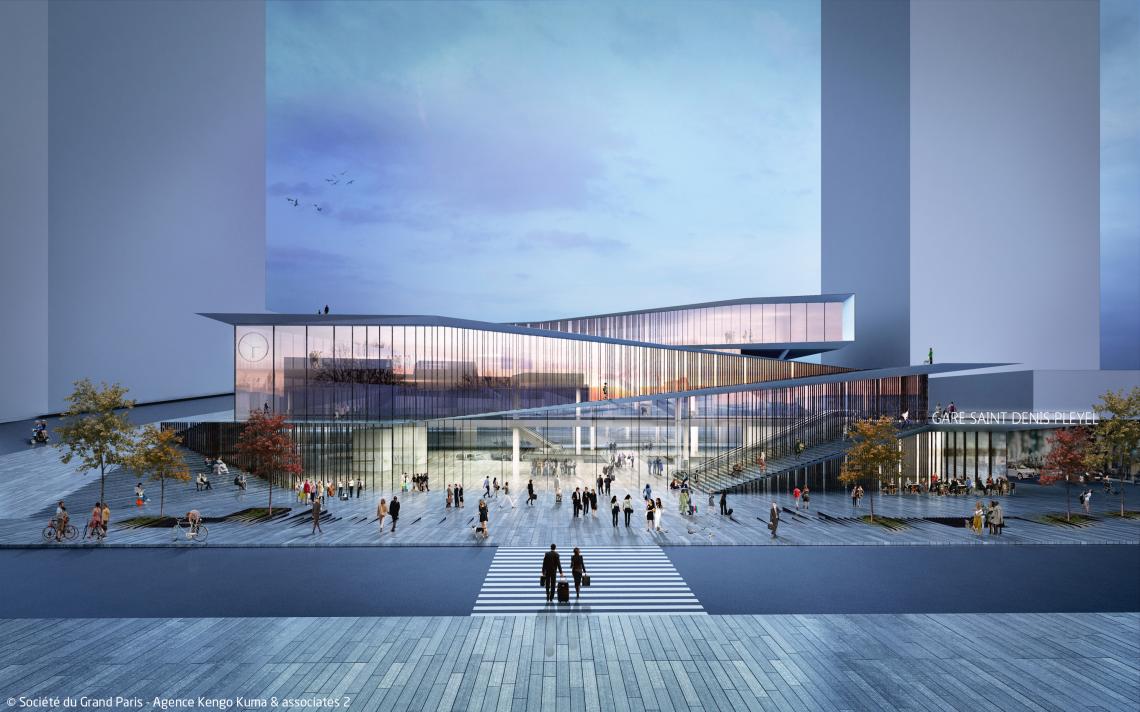 Kengo Kuma & Associates - images by L’autre Image Saint-Denis Pleyel station, Kengo Kuma & Associates- vue parvis
