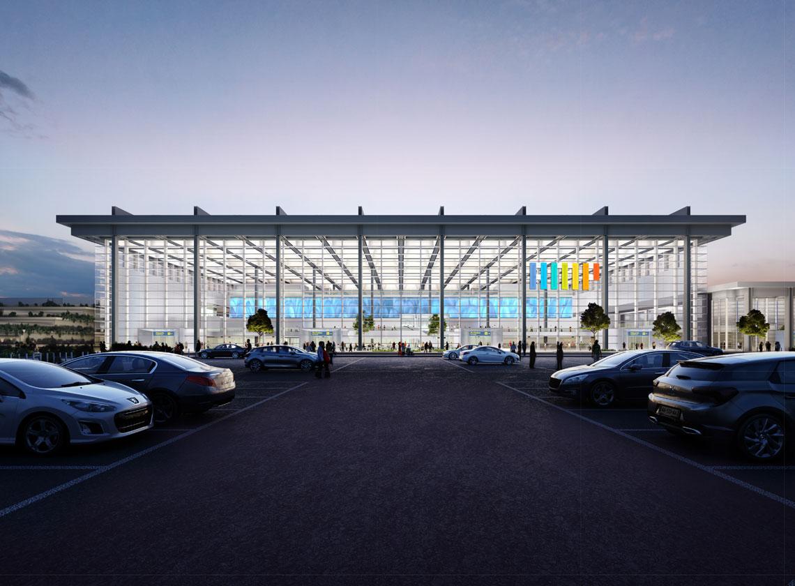 Aéroport de Marseille vue de la façade Nord-Est © Foster+Partners Aéroport de Marseille