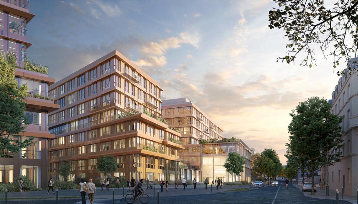Campus ENGIE vue depuis Parvis rue Jules Ferry ©SCAU architects Campus ENGIE