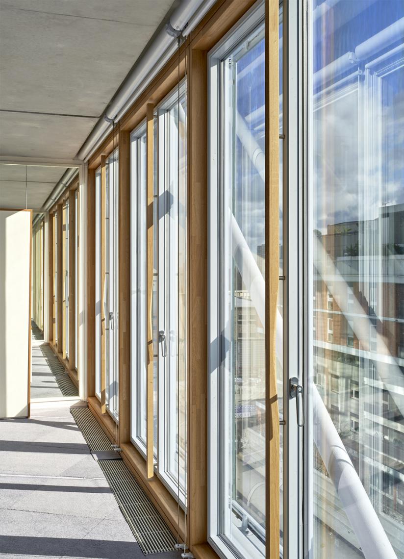 Vue intérieure façades bois ©Michel Denancé Maison des Avocats RPBW BET façades