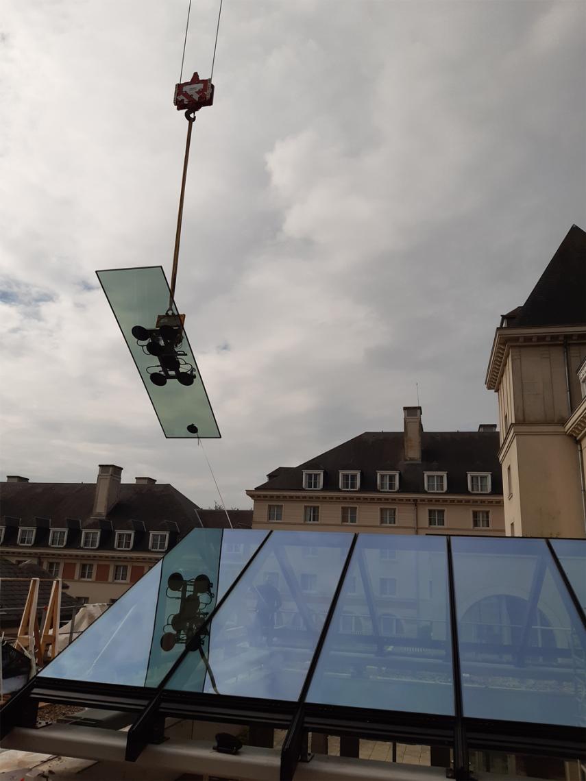 Verrière Dream Castle chantier © Verre et Métal Verrière Dream Castle