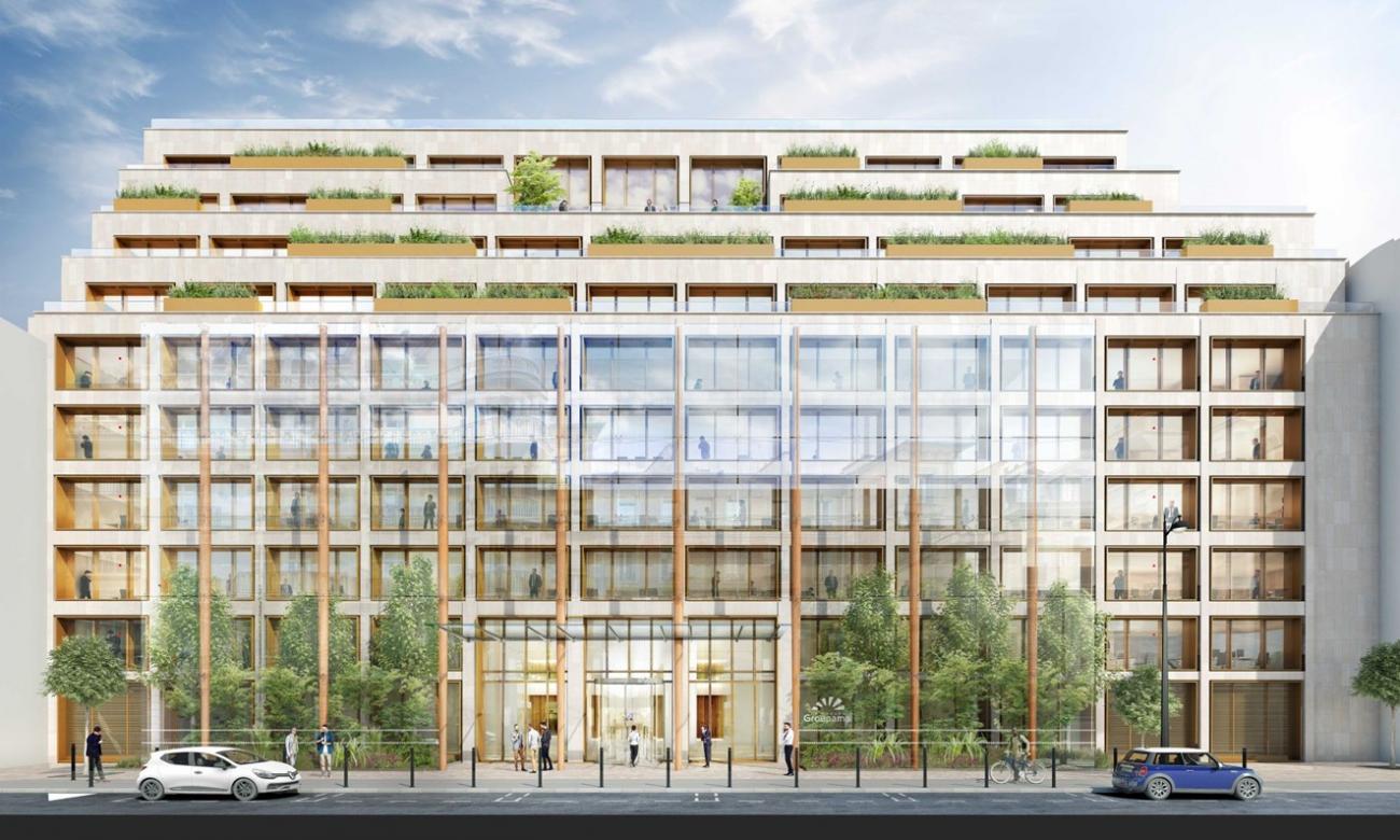 Réhabilitation complète du siège et extension de 1 000 m². Conception résiliente, durable et régénératrice. Qualité environnementale : HQE BD, BREEAM RFO 2016, LEED V4.1, BiodiverCity, WELL V2, E+C-, Effinergie Rénovation