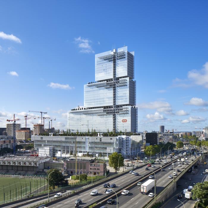 View of the Paris Law Courts from the Boulevard Périphérique