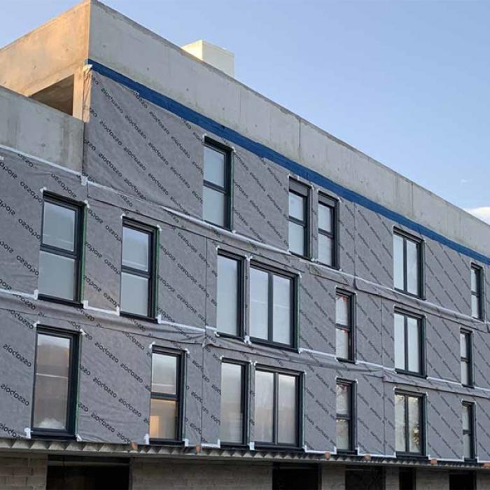 Façade à ossature bois 