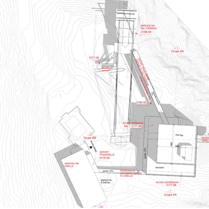 Plan de masse La Cime Caron © Studios Arch